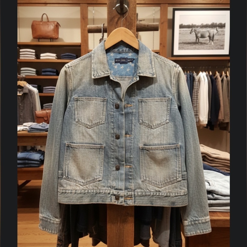 Ralph Lauren Jean jacket distressed M 🖤 - Picture 2 of 6